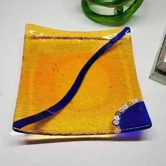 Murano Fused glass  with milfiore design - Picture 2 of 6